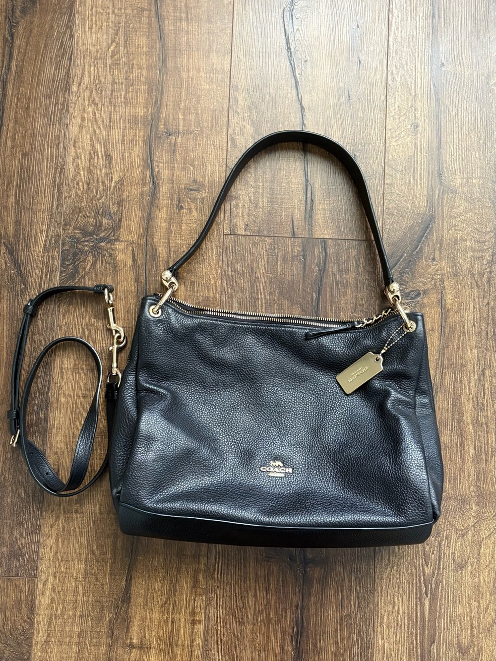 Coach Mia Shoulder Bag, Black/Gold